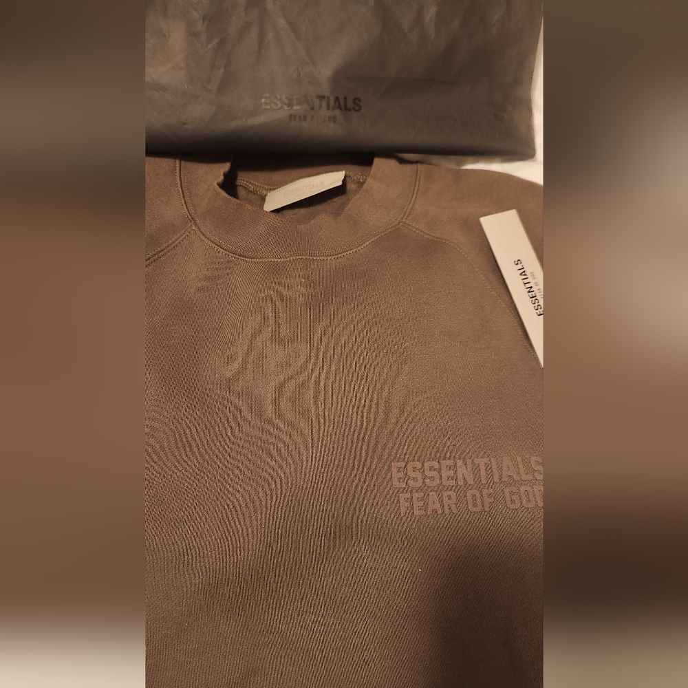 Fear of God Essentials Tan Crewneck Sweatshirt